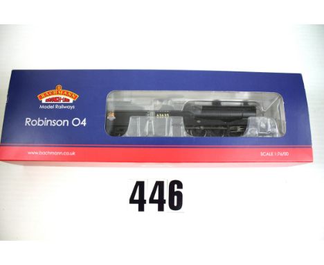 Bachmann OO Gauge O4 class Locomotive: of Robinson's famous 'ROD' class 2-8-0's, finsihed in BR black as no 63635, VG-E, box 