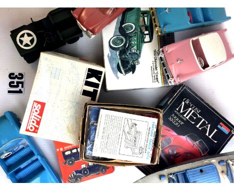 A Collection of Model Car Kits; inclduing Solido Renault 5 Coupe, Monogram Jaguar XK120, and three others, VG (contents not c