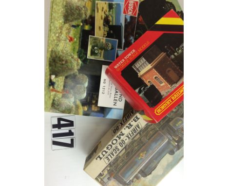 A Collection of OO Gauge kits and scenic accessories by various makers: including unbuilt Airfix 'Mogul', made-up or part-mad