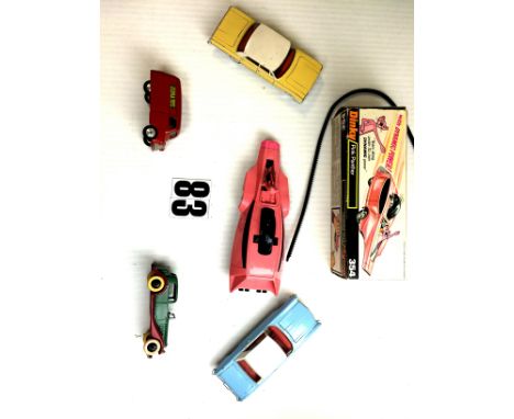 Dinky Corgi Cars: including Dinky Pink Panther 354 in original box, G box F, Buick Riviera and Chevrolet Impala scale 1:42, C