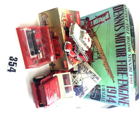 A Collection of Toy Emergency Vehicles; various makers, including Rico, IDEAL and Schuco, G; together with a Bandai Dennis Mo