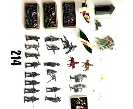 A Selection of Toy Soldiers; various makers, including Britains French Foreign Legion Machine Gunner and Scots Guard at Atten
