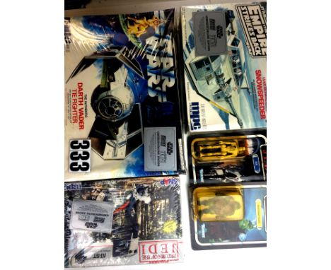 Star Wars Model Kits and Figures; including ERTL 'Darth Vader Tie Fighter', 'Luke Skywalker's SnowSpeeder' (both 1989), Retur