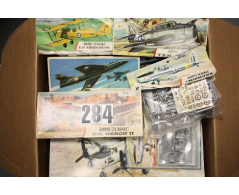 Airfix Aircraft Kits, including DH Tiger Moth, DH Heron II, Chipmunk, H.S Trident, Hawker Hunter and many others, in original