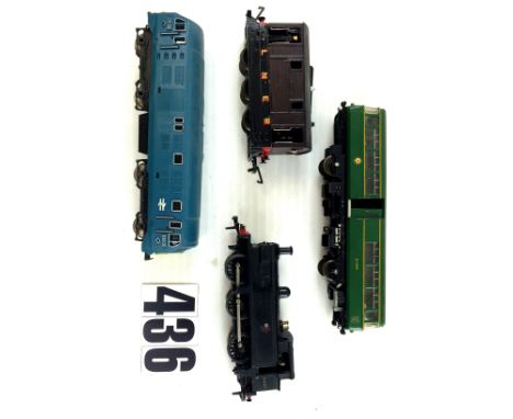 Assorted OO gauge locomotives by various makers: comprising a Hornby-Dublo R1 in BR black with replacement wheels, Jouef 'Nor