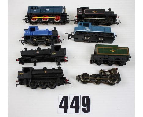 Smaller OO Gauge Steam and Diesel locomotives by various makers: including Diesel Shunter 08201, Jinty 0-6-0T, blue 0-4-0T In