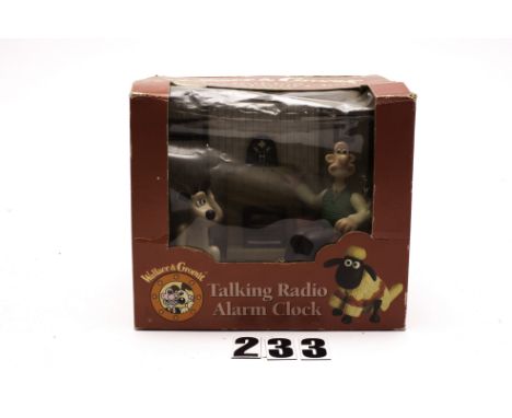 A Wallace & Gromit Talking Radio Alarm Clock, featuring the voice of Peter Sallis, in original box, VG, box P-F