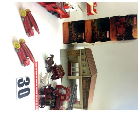 Matchbox Fire Engines and Station: including a SuperKings 'Simon Snorkel' and K9 fire tender, three boxed Models of Yesteryea
