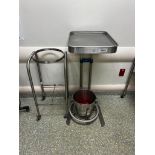 2 Rolling Stands and a medical waste disposal bucket