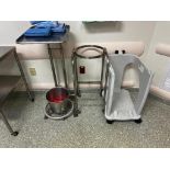 2 Rolling Stands and a medical waste disposal bucket