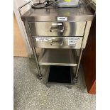 Stainless Steel Two Drawer Rolling Cart w/ Contents