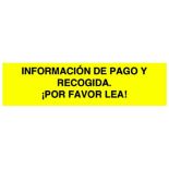 INFORMACION DE PAGO Y RECOGIDA - POR FAVOR LEA!