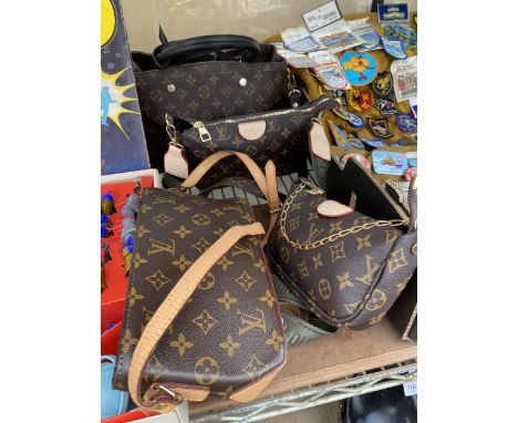 FOUR FASHION BAGS IN THE STYLE OF LOUIS VUITTON