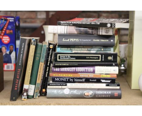 A QUANTITY OF BOOKS TO INCLUDE SAMUEL PEPYS, EUROPE IN THE SEVENTEENTH CENTURY, ETC
