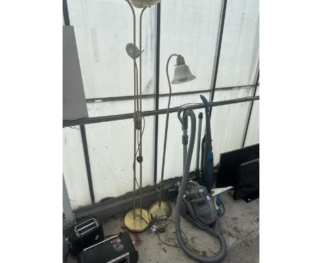 AN ADJUSTABLE STANDARD LAMP AND A FURTHER FLOOR LAMP