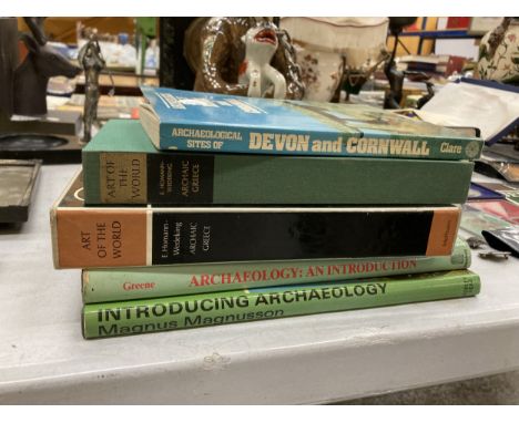FOUR BOOKS TO INCLUDE ARCHAIC GREECE FOLIO BOOK PLUS THREE FURTHER ARCHAEOLOGY BOOKS