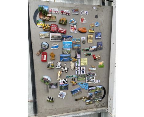 A LARGE COLLECTION OF OVER 75 VARIOUS FRIDGE MAGNETS