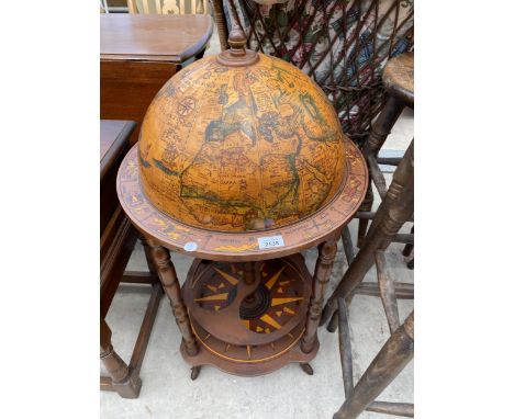 A DRINKS CABINET IN THE FORM OF A GLOBE
