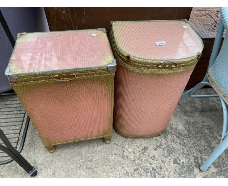 TWO LLOYD LOOM STYLE LINEN BOXES