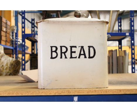 A LARGE VINTAGE ENAMEL BREAD BIN