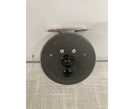 A HARDY MARQUIS #6 FLY FISHING REEL WITH WITH HARDY BROTHERS POUCH BY APPOINTMENT TO H.R.H THE PRINCE OF WALES