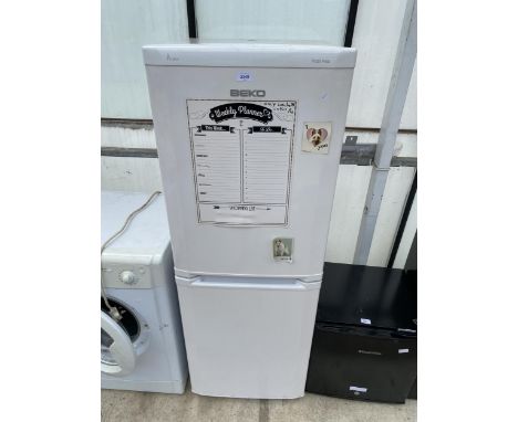 A WHITE BEKO UPRIGHT FRIDGE FREEZER