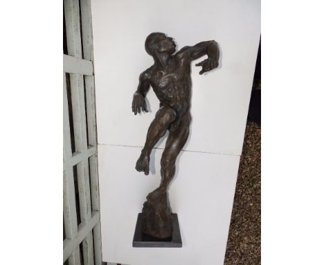 Lucianne Lassalle - limited edition bronze resin figure - 'Break-Dancing Icarus', 6/15, 2011,  27" high.