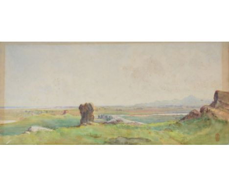 Thomas Hodgson Liddell (1860-1925) Changli Hills from the rock temple at Pei Yang Ho, watercolour, signed lower left with art