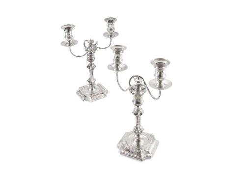 Lambert &amp; Co, London 1899 / 1901, the octagonal knopped columns to an octagonal foot with curved corners, the scrolling b