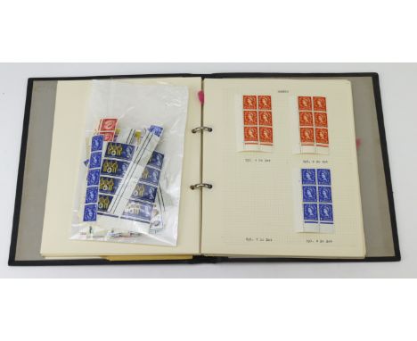 GB - QE2 specialist Wilding collection in small ring binder, Coil Leaders, Cylinder blocks and 1960's Commemoratives. Some UM