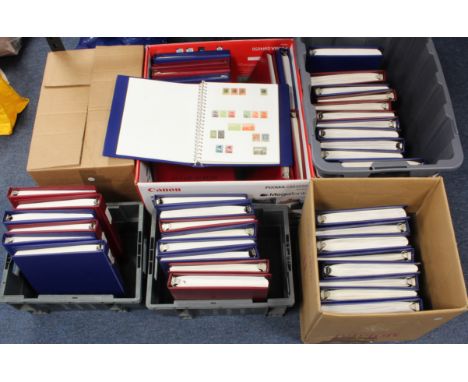 Worldwide collection housed in ring binders, all periods, includes a volume of China.  Very Heavy  (approx 59 albums, 6x crat
