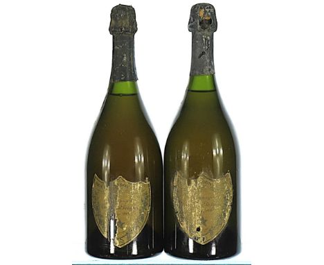 1964 Dom Perignon 2x75cl  Labels and foils badly damaged.  These wines have been stored in perfect condition in the cellars o