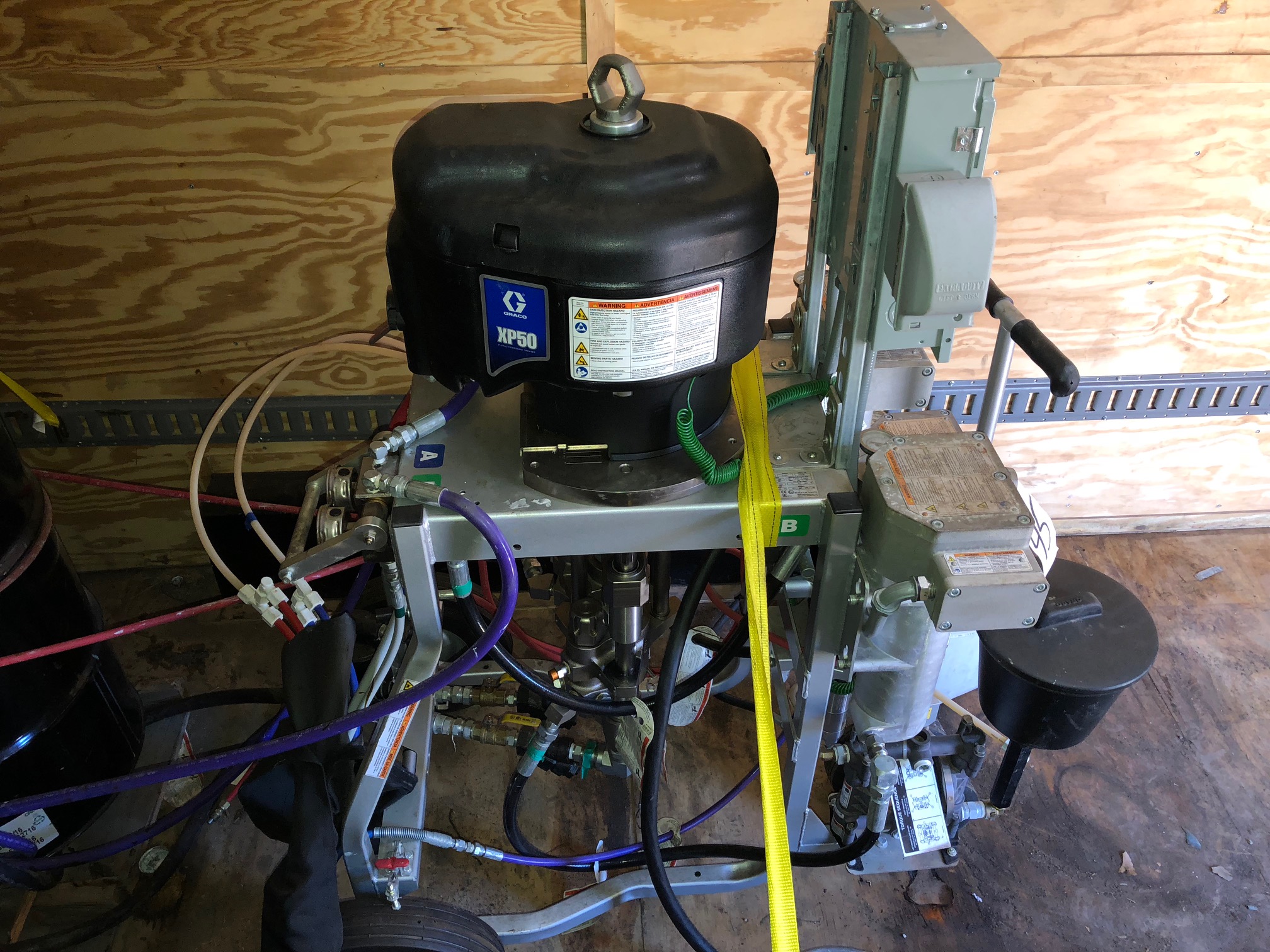 2017 GRACO XP50 PLURAL COMPONENT SPRAYER, (2) HEATERS, CART, (2) GRACO