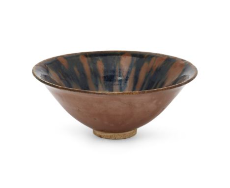 A Chinese Henan black and russet-glazed conical bowlSong dynastyRising from a short, straight foot to very gently rounded sid