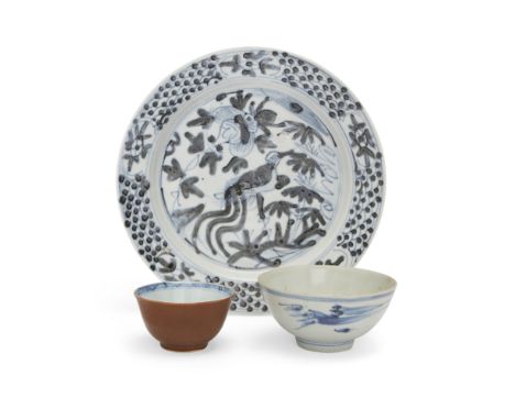 Three Chinese blue and white 'shipwreck' vesselsMing-Qing dynasty, circa 1608 - circa1750Comprising: A Zhangzhou 'Bin Thuan' 