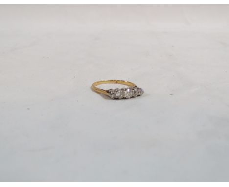 VICTORIAN 18 CARAT GOLD &amp; DIAMOND 5 STONE RING