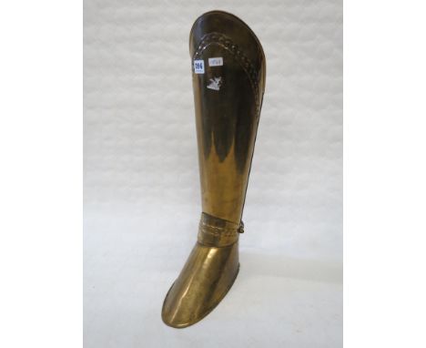 ANTIQUE MILITARY BRASS BOOT UMBRELLA/STICK STAND