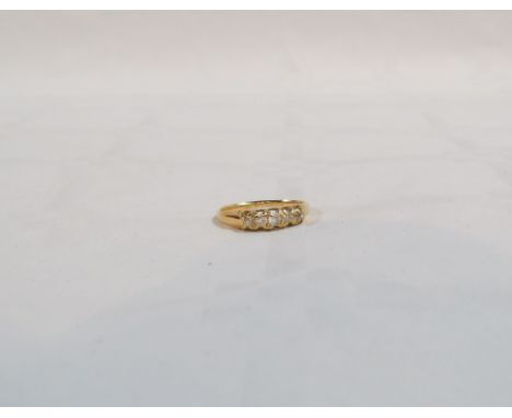 18CT GOLD VICTORIAN 5 STONE ROSE CUT DIAMOND RING