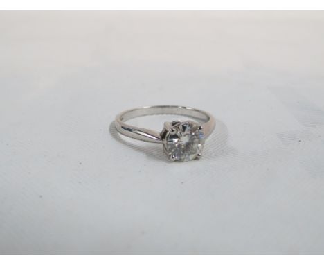 18CT WHITE GOLD DIAMOND SOLITAIRE RING - 1 CARAT BRILLIANT CUT DIAMOND COLOUR G/H, CLARITY SI 1