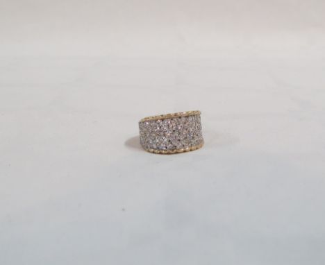 9CT GOLD PAVE SET CZ RING 