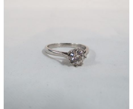 18CT WHITE GOLD DIAMOND SOLITAIRE RING - 1 CARAT ROSE CUT