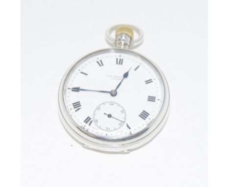 J W Beson solid silver pocket watch. Hallmarked London R. In Working order