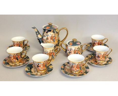 A 6 Place Oriental Tea Service. Complete