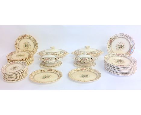 Large quantity of 'Gloucester K and Co Dinner ware to include soup terrines and serving dishes