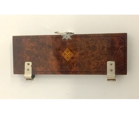 Acme burr walnut Tie press with inlay and chrome fitments