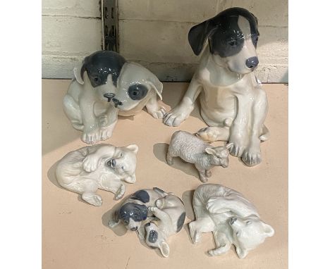 COLLECTION OF ROYAL COPENHAGEN ANIMAL FIGURES (5) &amp; A DANISH SHEEP