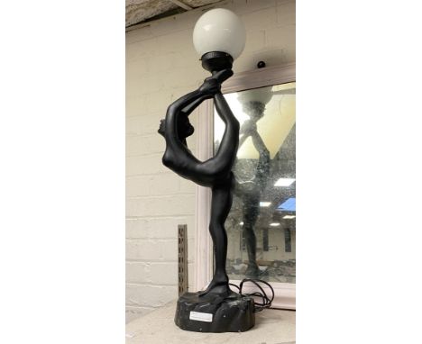 LARGE ART DECO STYLE FEMALE FIGURE TABLE LAMP - 82 CMS (H) APPROX