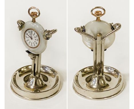 MOTHER OF PEARL POCKET WATCH ON METAL STAND A/F