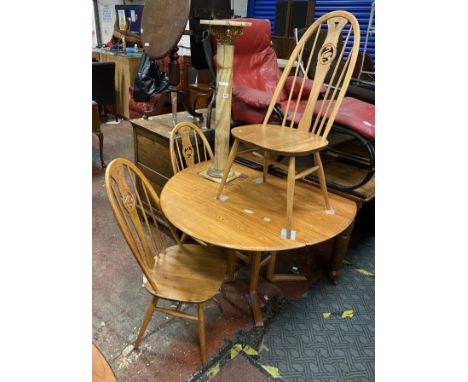 ERCOL TABLE &amp; 3 CHAIRS