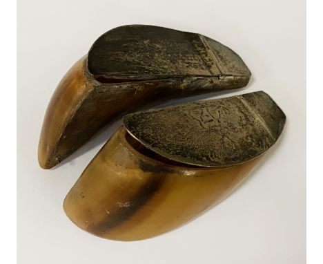 EARLY 19TH CENTURY SNUFF BOX HORSE HOOF A/F - INSCRIBED ''RICHARD GARDE''